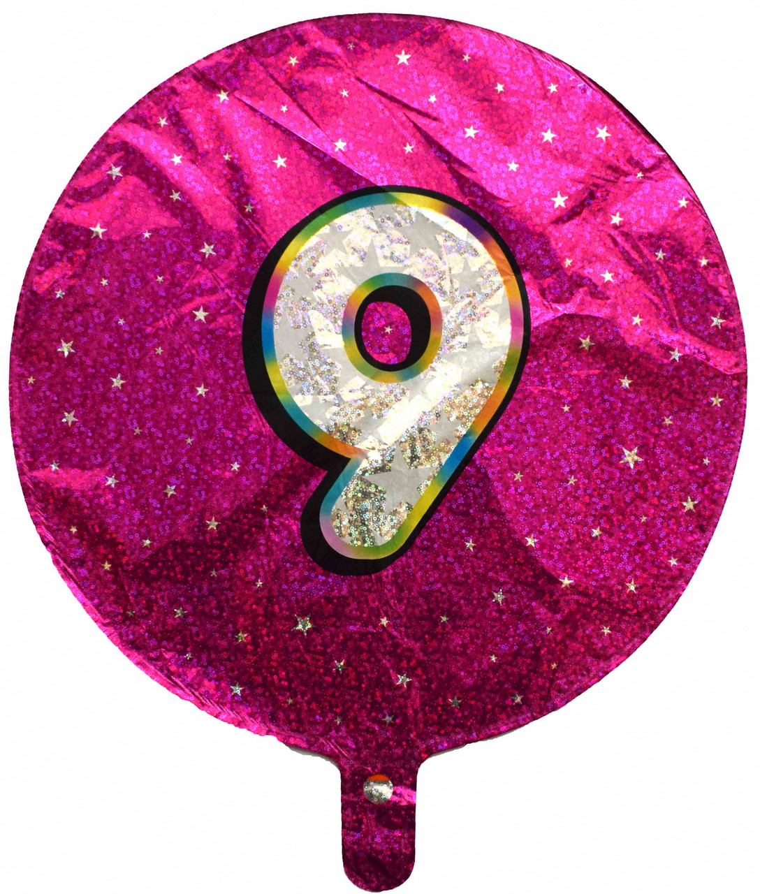 Фольговані кулі круглі "9". Колір: Рожевий. Діаметр: 18"(45 см)