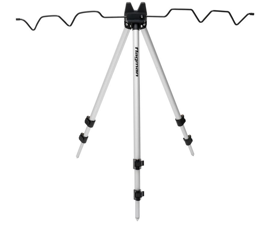 Тринога телескопічна Flagman на 4 вудлища, алюмінієва, з буз-барами, регульована висота, фото 1