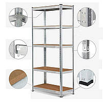 240х120х40 250 кг на полицю 5 полиць ДСП/МДФ СТ-26 Стандарт поличний на зачепах торговий оцинкований на склад, фото 5