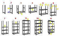 220х110х60 250 кг на полицю 5 полиць ДСП/МДФ СТ-22 Стандарт поличний на зачепах торговий оцинкований на склад, фото 10