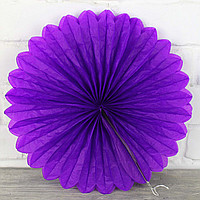 Віяло гармошка з папірусного паперу для декору фіолетовий діаметр 30 см