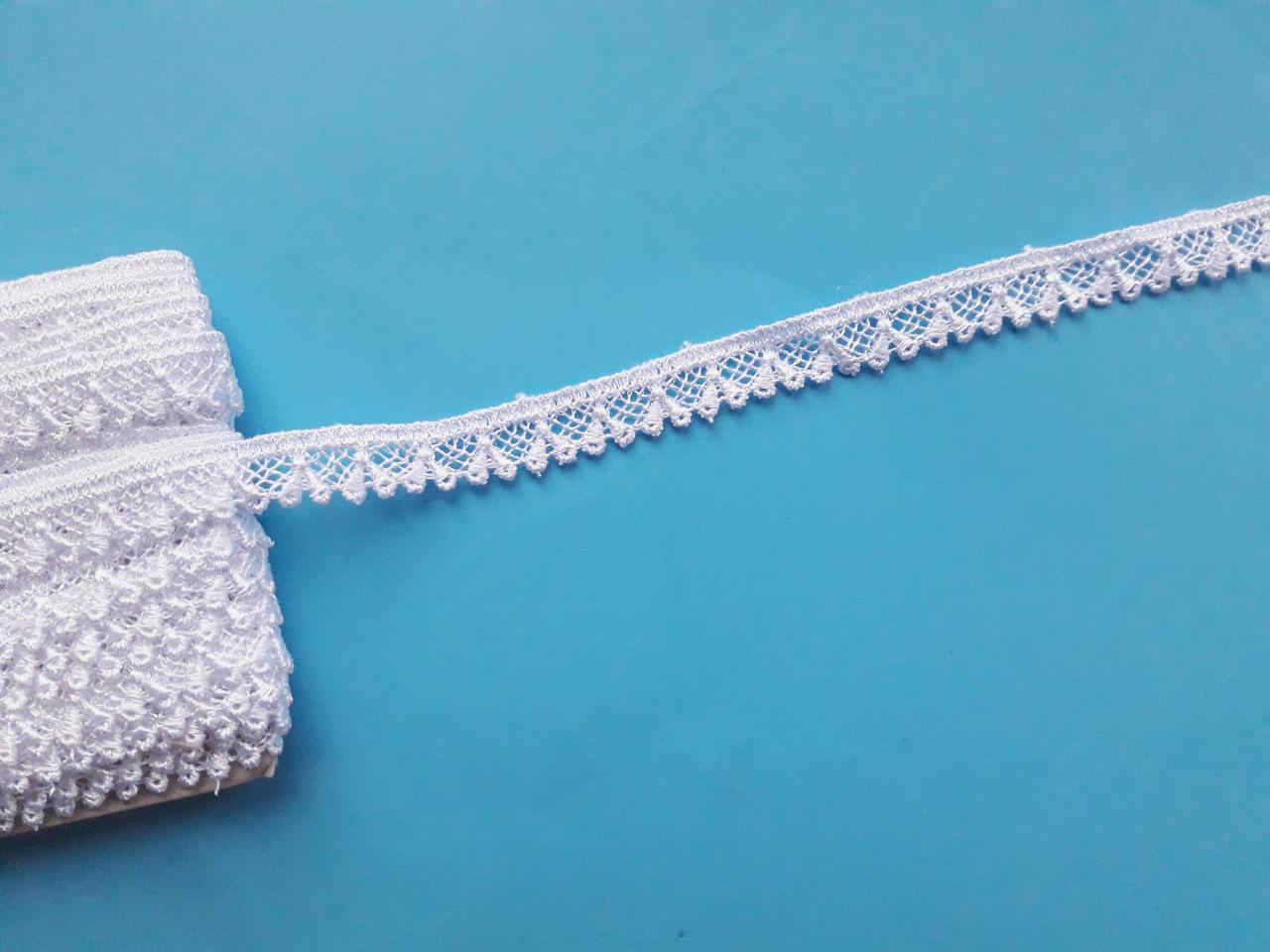 Мереживо кружево макраме на метраж вузьке біле 1см.