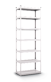 280х120х50 130 кг на полицю 6 полиць із сталі СТЛ-34 Стандарт поличний на зачепах торговий оцинкований