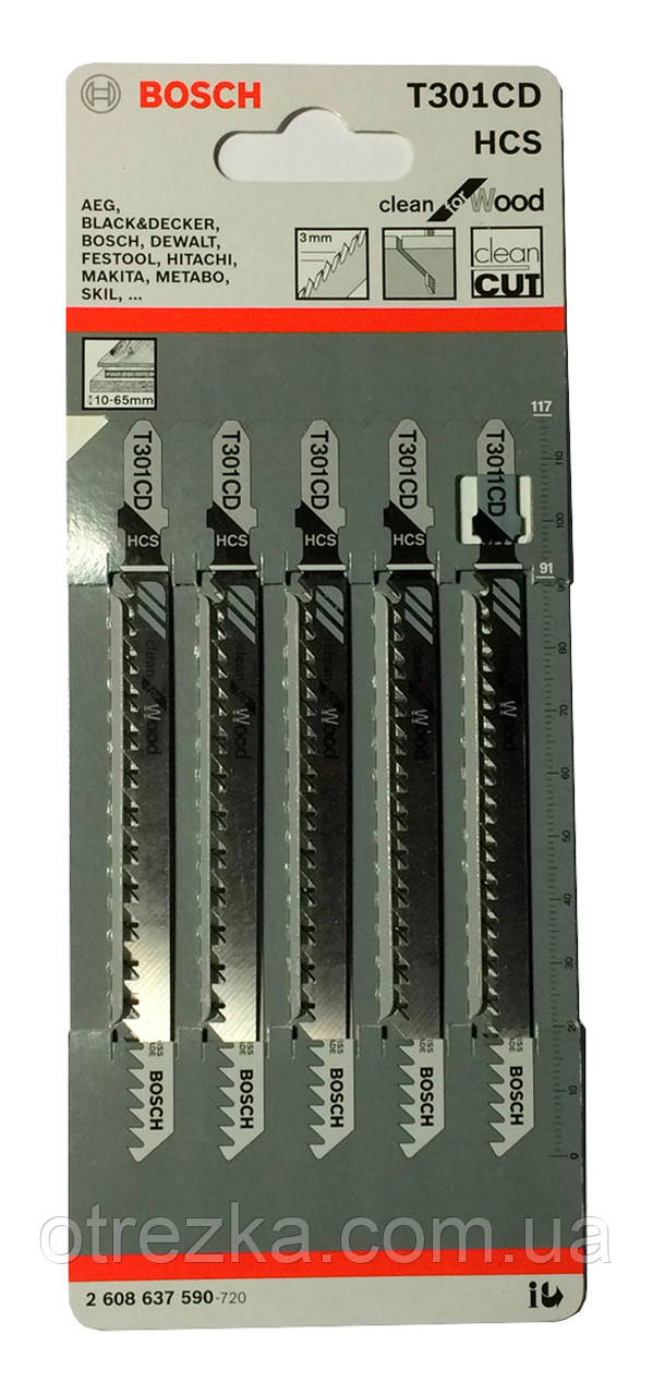 Пилочки для електролобзика Bosh T301CD (5 шт.)