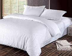 Двоспальне постільна бязь 100% бавовна біле в смужку