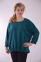 Смарагдова блуза в стилі Бохо бл 003-2 смарагди,молоко,корал,темно-синій.
