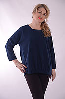 Изумрудная блуза в стиле Бохо бл 003-2 изумруд ,молоко ,коралл,темно синий. XL, темносиний