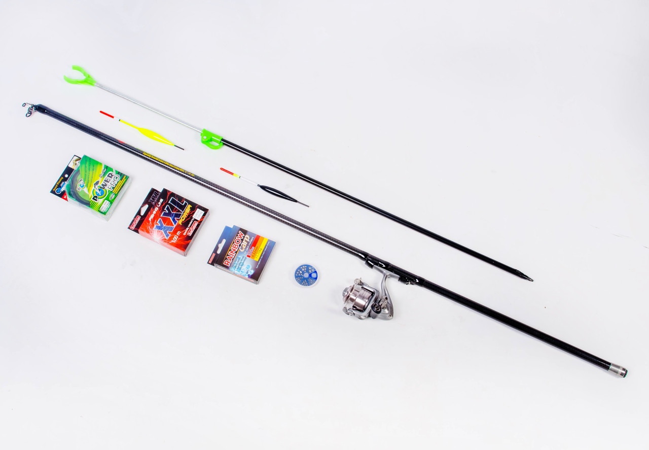Вудка поплавцева карбонова "Мікадо" у зборі + котушка + Подарунок!, фото 1