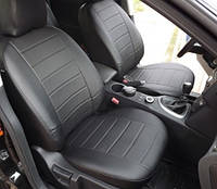 Чехлы на сиденья БМВ Е46 (BMW E46) (универсальные, экокожа, отдельный подголовник)