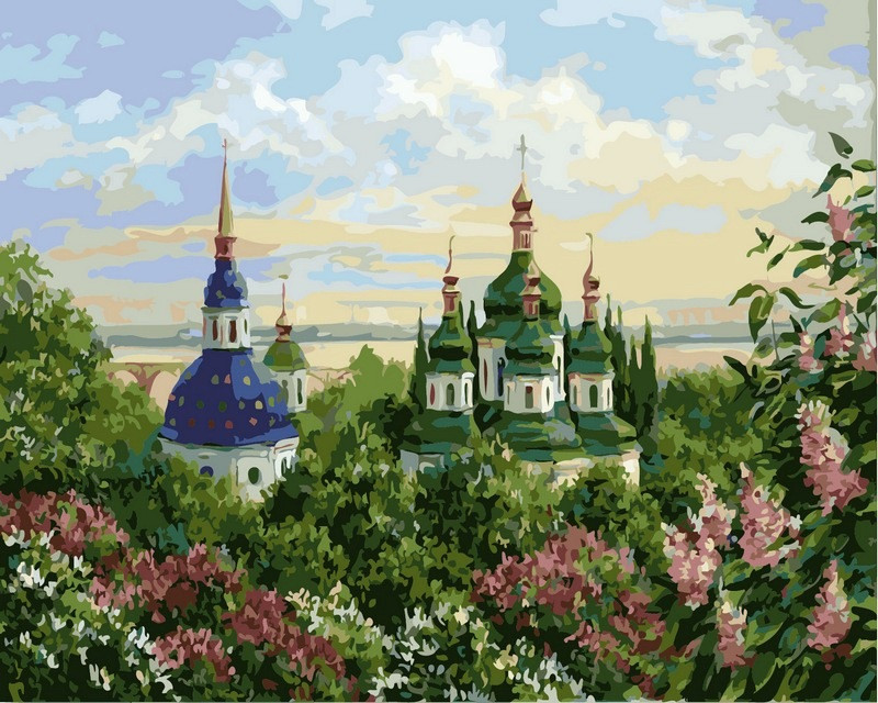 Картины по номерам 40х50 см. Babylon Выдубицкий монастырь в Киеве (VP-367) - фото 1 - id-p79357630