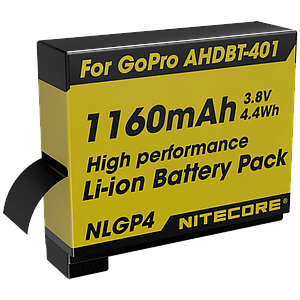 Акумулятор AHDBT-401 (1160mAh) Nitecore NLGP4 для GoPro