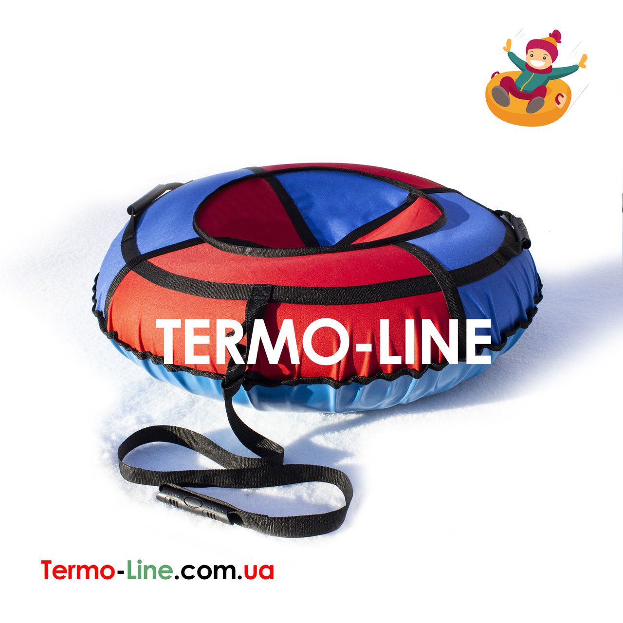 Надувні Санки 120 см Червоно-синій (Оксфорд)