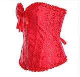 Корсет червоний атласний на молнії жакардовий M червоний (ZKM-redM), фото 2