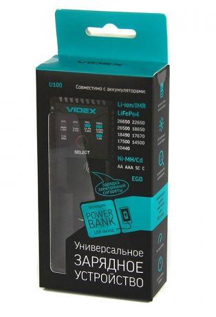 Зарядний пристрій + Power bank + ел. сигарета Videx VCH-U100 1*AA/AAA/C/SC/ NiCd/NiMh/Li-ion/IMR/LiFePO4