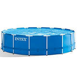 Басейн Intex 28242 каркасний Ø 457 х 122 см, фільтр насос 3785 л/ч, сходи, тент, підстилка, фото 2