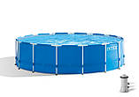 Басейн Intex 28242 каркасний Ø 457 х 122 см, фільтр насос 3785 л/ч, сходи, тент, підстилка, фото 3