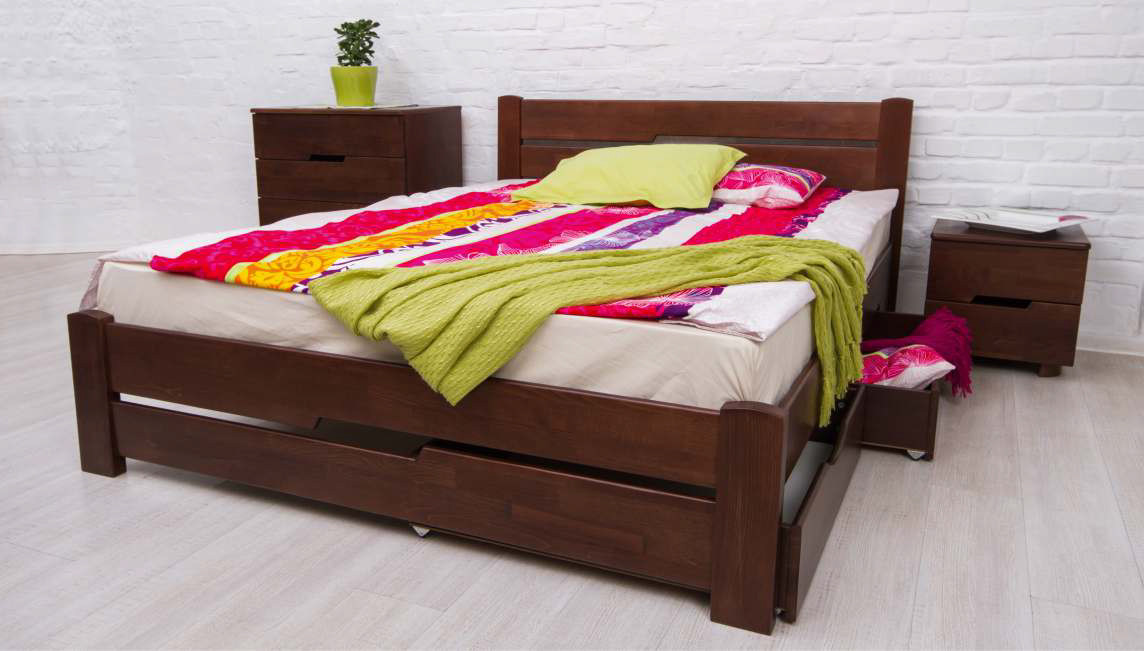 Кровать деревянная Айрис с ящиками ТМ Олимп 140х190 (ID#1282918877 ...