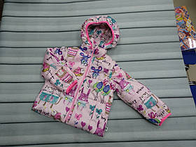 Куртка-жилет (трансформер) для дівчинки "Animals" (рожева) 104р.