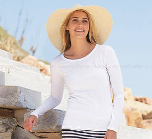 Жіноча футболка з довгим рукавом приталені 100% бавовна