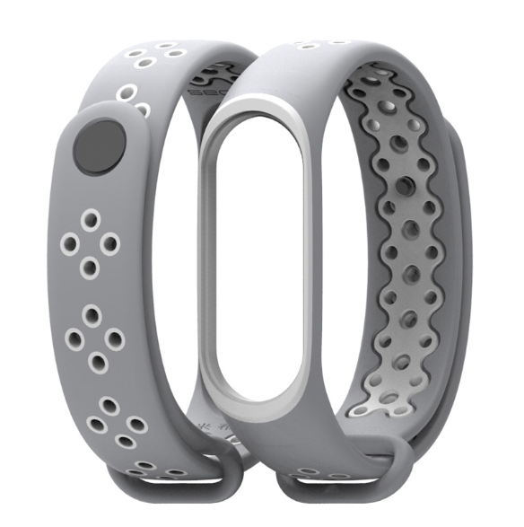 Ремінець Xiaomi Mi Band 4 / 3 MiJobs Sport силіконовий Сірий / Білий 1696P