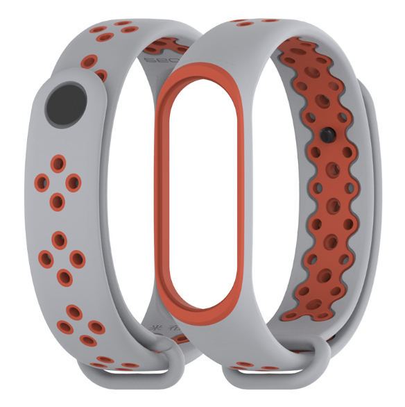 Ремінець Xiaomi Mi Band 4 / 3 MiJobs Sport силіконовий Сірий / Помаранчевий 1696P