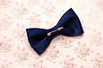 Краватка-метелик святкова для хлопчика з оксамиту темно-синя 108 Об, фото 3
