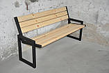 Лавка  садова Куточок зі спинкою 1500х450х800 Чорний Kompred OL906/2, фото 5