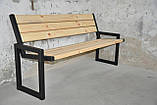 Лавка садова Смуга Економ зі спинкою 1500х450х800 Чорний Kompred OL908/1, фото 5
