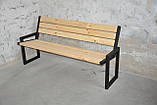 Лавка  садова Куточок зі спинкою 1500х450х800 Чорний Kompred OL906/2, фото 6