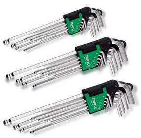 Набір Г-обр. шестигр. 1,5-10мм 9ед. супердлинных з кулею Toptul GAAL0922