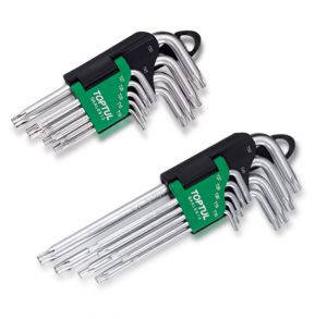 Набір Г-обр. ключів TORX T10-T50 9ед. супердл. з отвором Toptul GAAL0915, фото 1