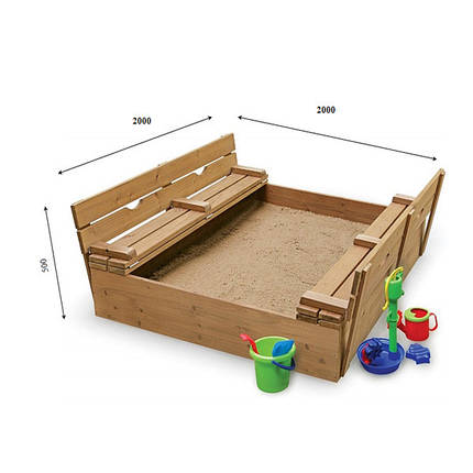 SportBaby Дитяча пісочниця з кришкою 31 розмір 200х200см, фото 3