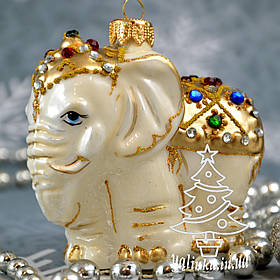 Скляна ялинкова іграшка Індійський слон Irena