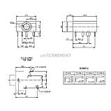 Аудіо роз'єм, гніздо, мама Jack 3.5 мм PJ324M AUX вхід врізний 5-ти контактний, фото 3