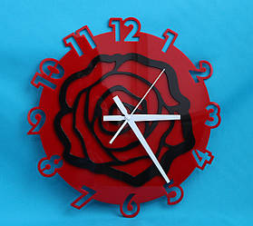 Настінний годинник Троянда