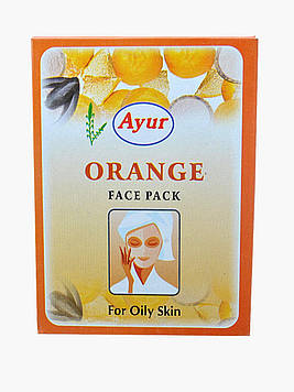 FACE PACK ORANGE (100ГРМ) AYUR, СУХА МАСКА ДЛЯ ЛІЦА АПЕЛЬСИНОВА (розпродаг)