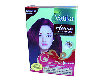 Vatika Henna Hair Colours Colouring Powder makogony (60Gm). Dabur. Фарба для волосся на основі хни Ватіка.