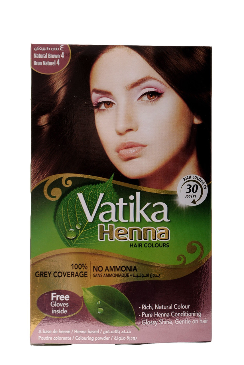 Vatika Henna Hair Colours Colouring Powder Broun (60Gm). Dabur. Фарба для волосся на основі хни Ватіка коричнева, фото 1