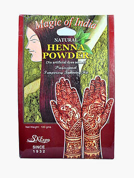 HENNA POWDER (100GM) MAGIC OF INDIA, ХНА ДЛЯ ВОЛОС И ТАТУ