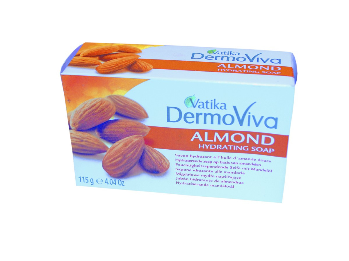 Vatika DermoViva Almond hydrating soap (115Gm). Dabur. Мигдальне зволожуюче мило Ватіка Дермовива, 115Грм.
