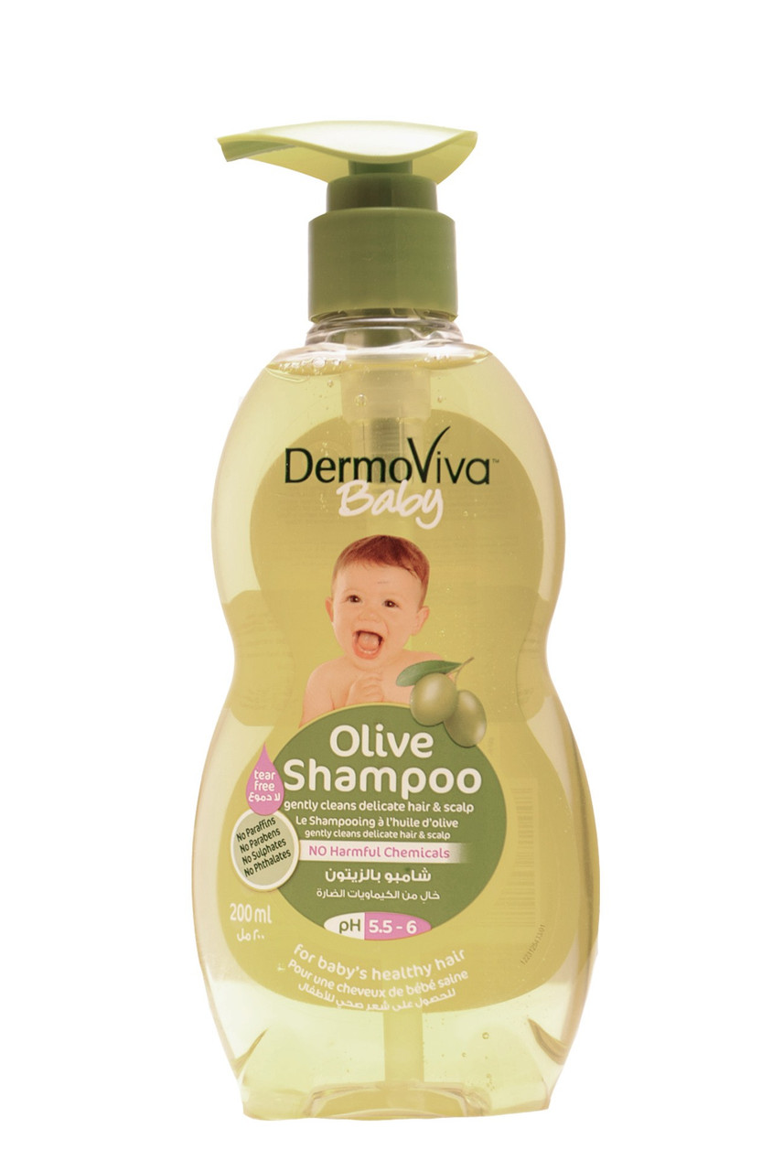 DermoViva Baby Olive Shampoo 200 ml. Dabur. Шампунь дитячий з оливковою олією 200 мл. Дабур.