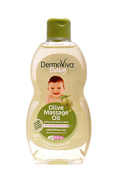 DermoViva Baby Olive Massage Oil. 200 ml. Dabur. Масло масажне з оливковою олією, дитяче.(ТЕРМІН ДО 2018)