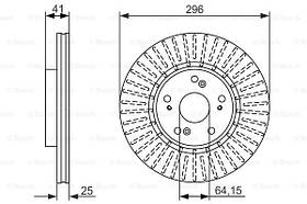 Гальмівний диск передній Honda Accord (2008-) Bosch 0986479744