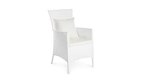 Кресло для кафе Мілано без текстилю, каркас сталевої, позов, ротанг Білий (Terico ТМ)