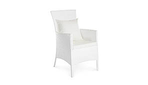 Кресло для кафе Мілано без текстилю, каркас сталевої, позов, ротанг Білий (Terico ТМ)