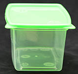 Пластиковий прямокутний контейнер (лоток) 1.0 л "Європейський" з жорсткою кришкою (різні кольори кришки), фото 2