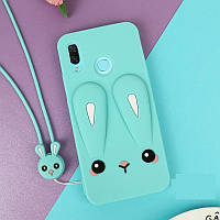 Чехол Funny-Bunny 3D для Huawei P Smart Plus / INE-LX1 Бампер резиновый голубой