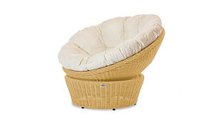 Кресло поворотного Мальта без тексту, каркас алюміній, позов ротанг Бежевий, 110x101x77,5 см (Terico ТМ)