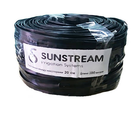 Стрічка для крапельного поливу SUNSTREAM эммитерная, 20 см між крапельницями. 8 mil. Бухта 200 метрів, фото 2