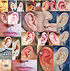 Лабрет, пірсинг з опалом, кулька, фото 3